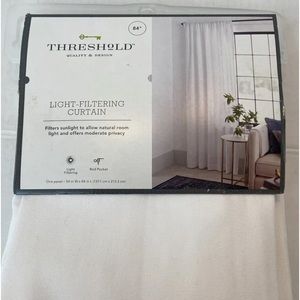 (1) Panel Threshold - Light Filtering White Farrah Curtain Panel - 54 x 84